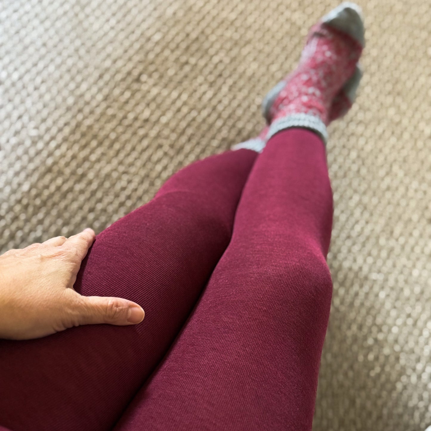 Hocosa Women Legging with Cuff, Wool/Silk