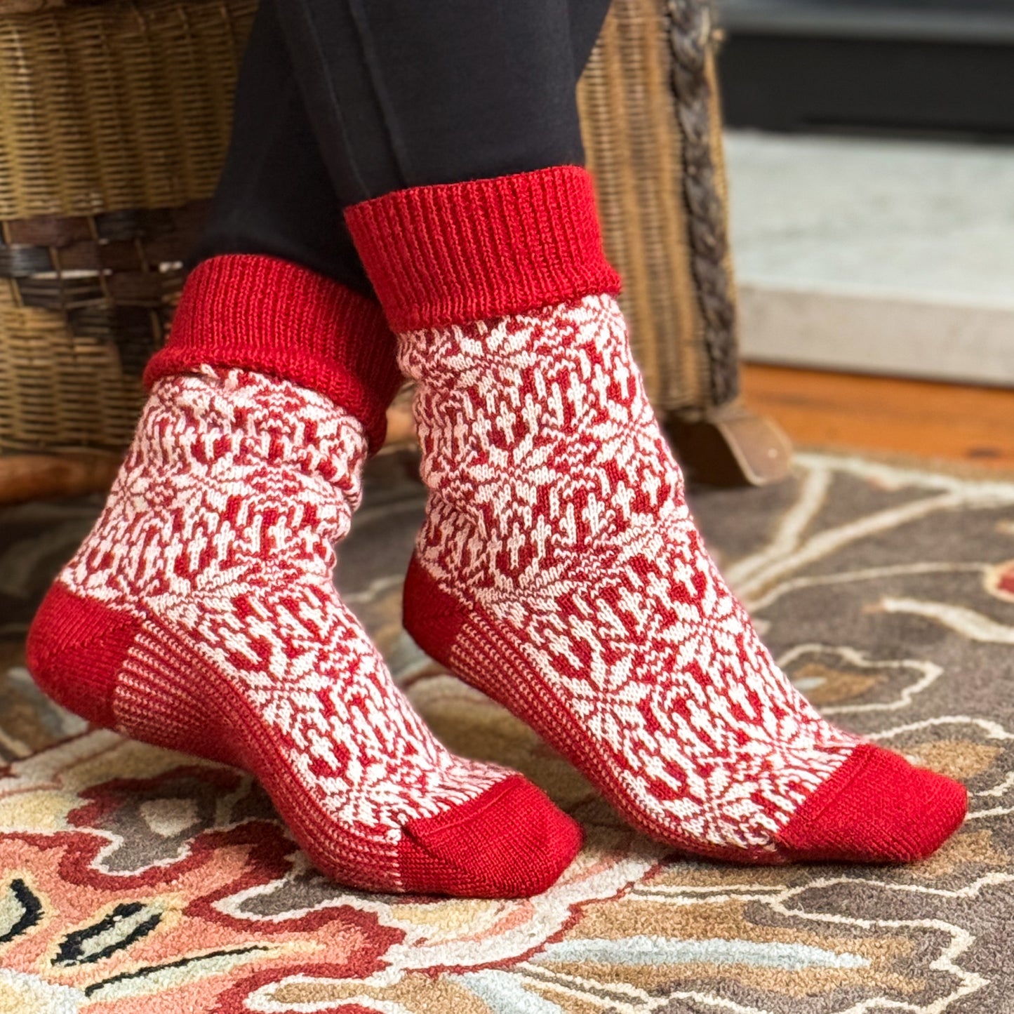 Hirsch Natur Unisex Norwegian Star Sock with Reinforced Sole, Merino Wool