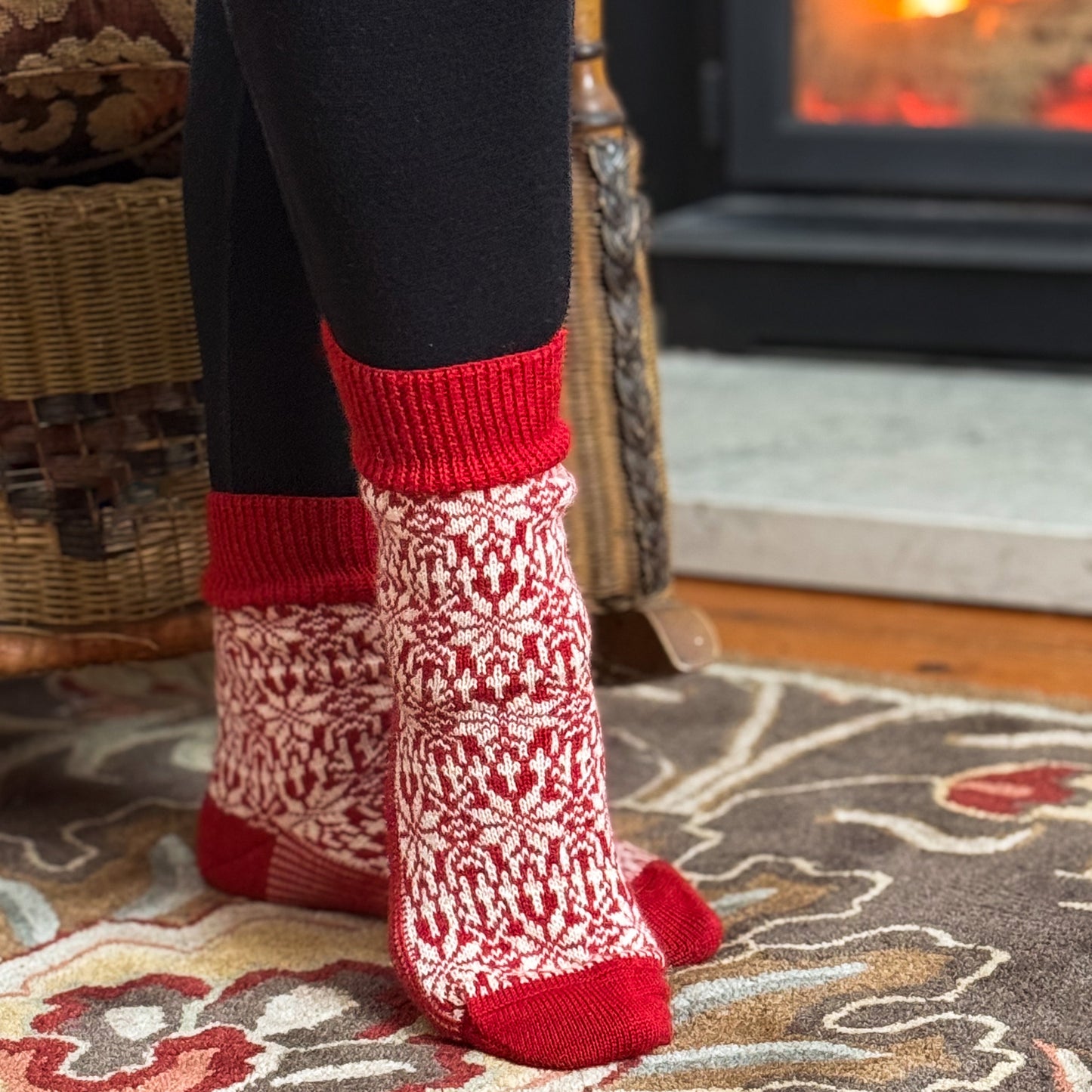 Hirsch Natur Unisex Norwegian Star Sock with Reinforced Sole, Merino Wool