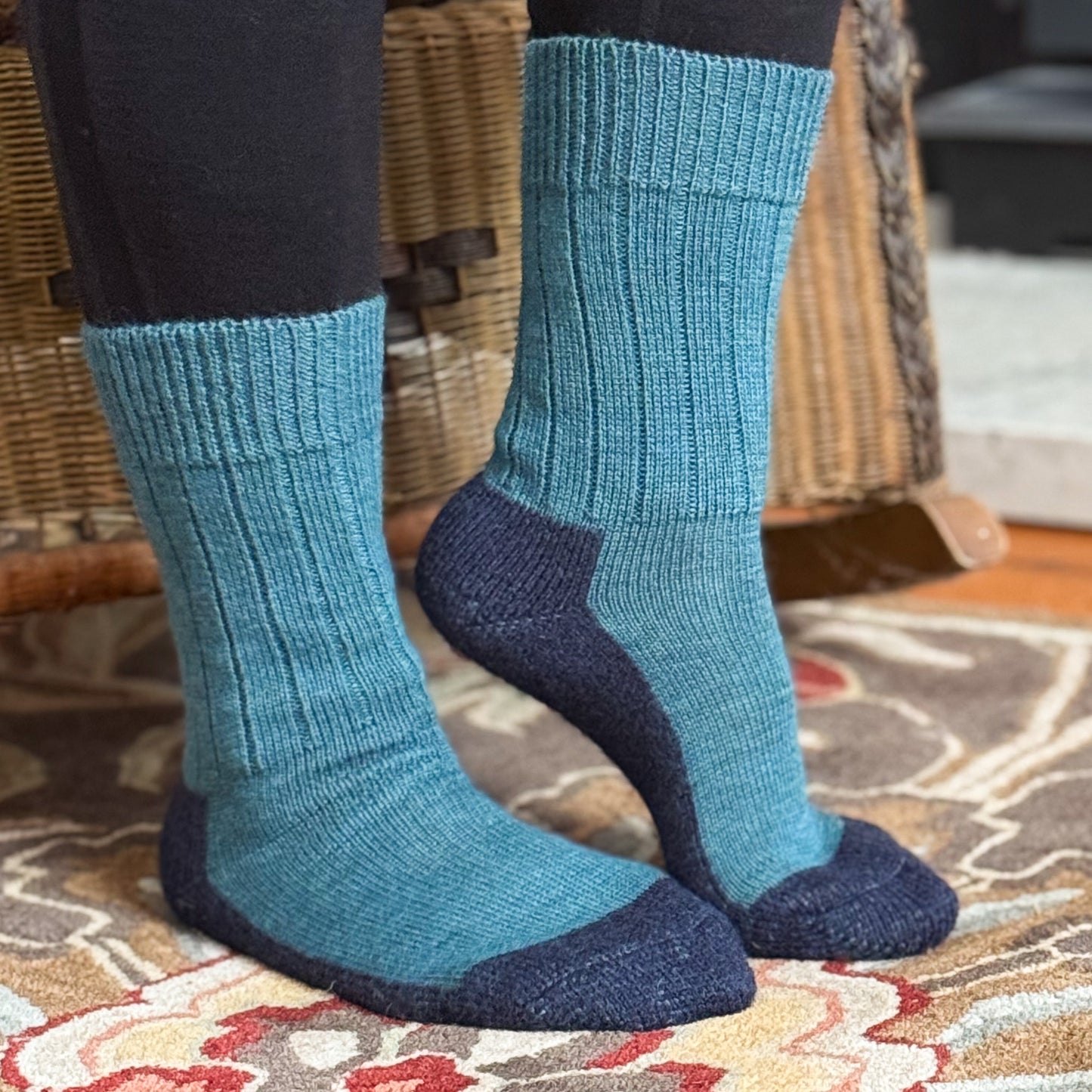 Hirsch Natur Unisex Hiking Sock with Thick Sole, Merino Wool