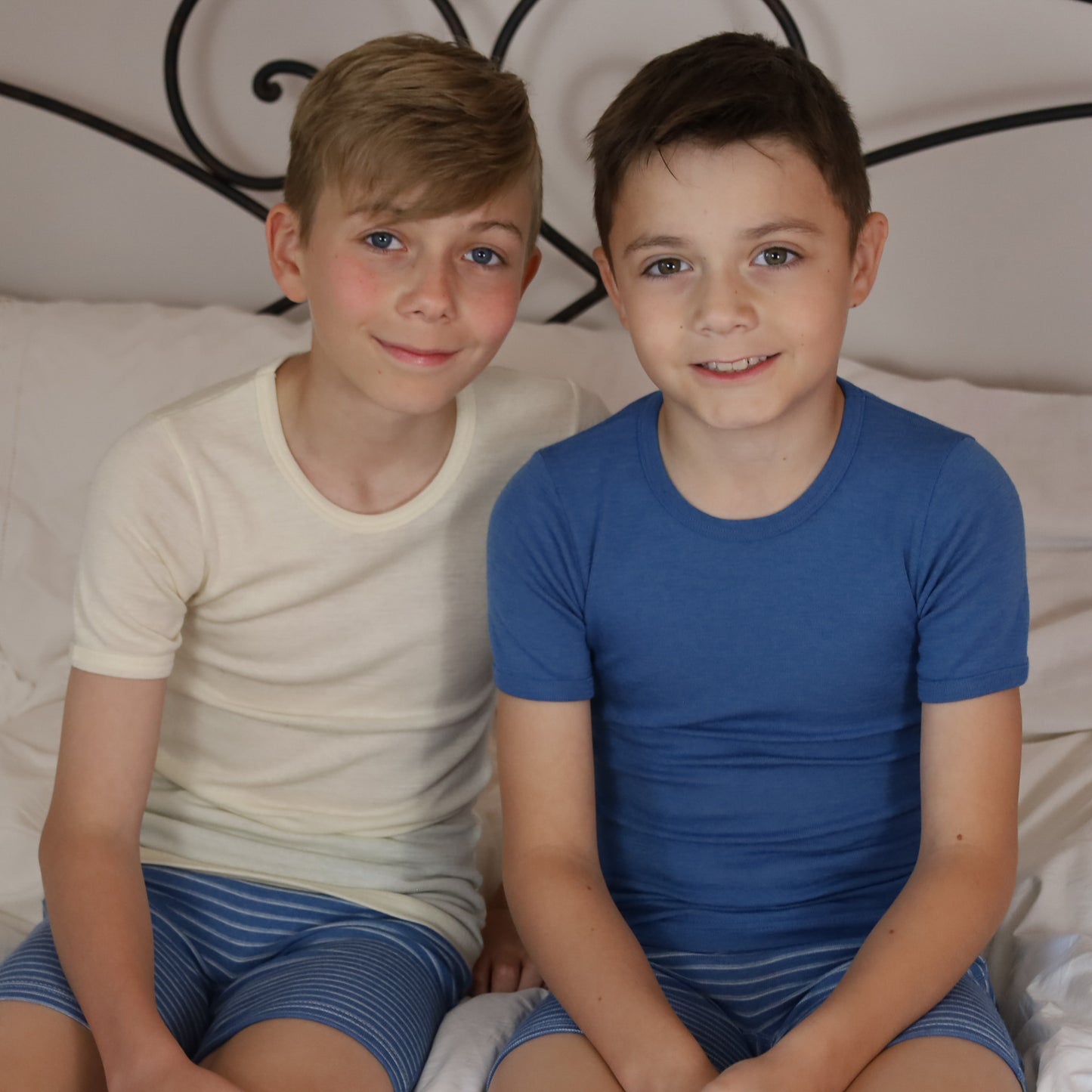 Chemise à manches courtes enfant Hocosa, laine, uni