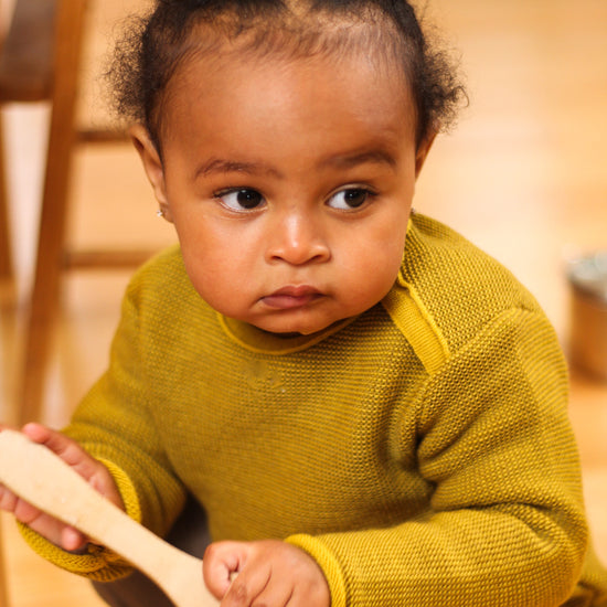Disana Baby/Toddler Melange Chandail avec bouton, Laine tricotée - 15 % de rabais