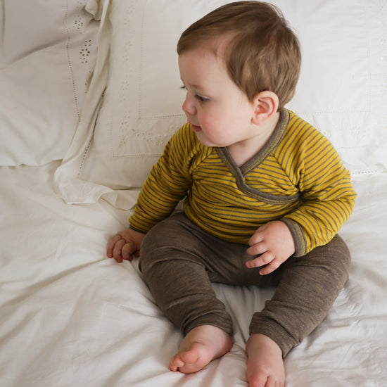 Engel Chemise à manches longues pour bébé/tout-petit avec boutons-pression, laine/soie