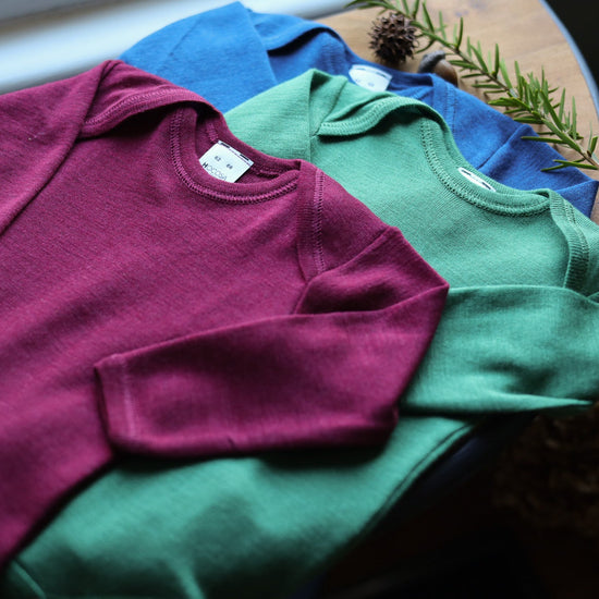Hocosa Baby/Toddler Onesie Long Sleeve, Wool/Silk
