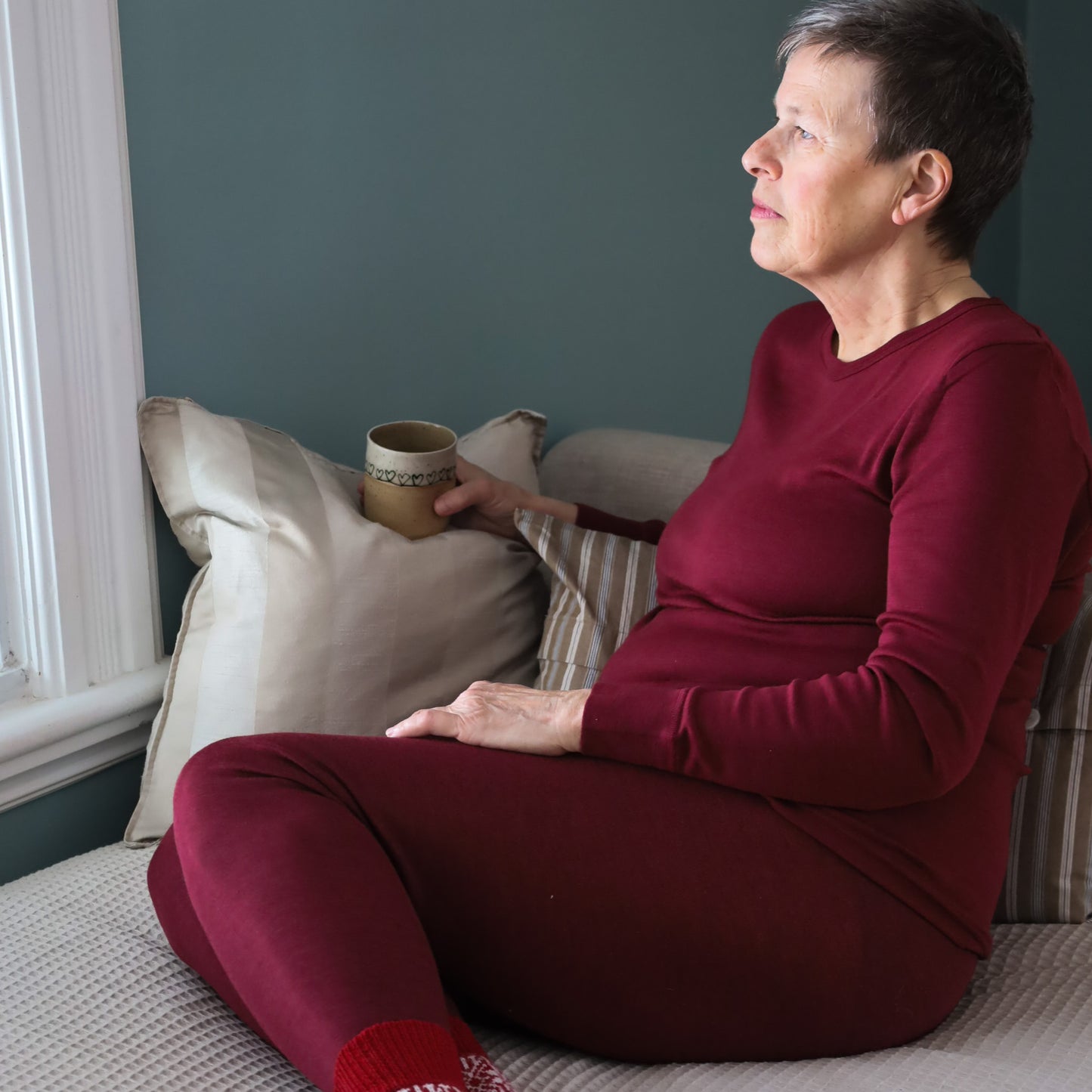 Hocosa Women Legging with Cuff, Wool/Silk