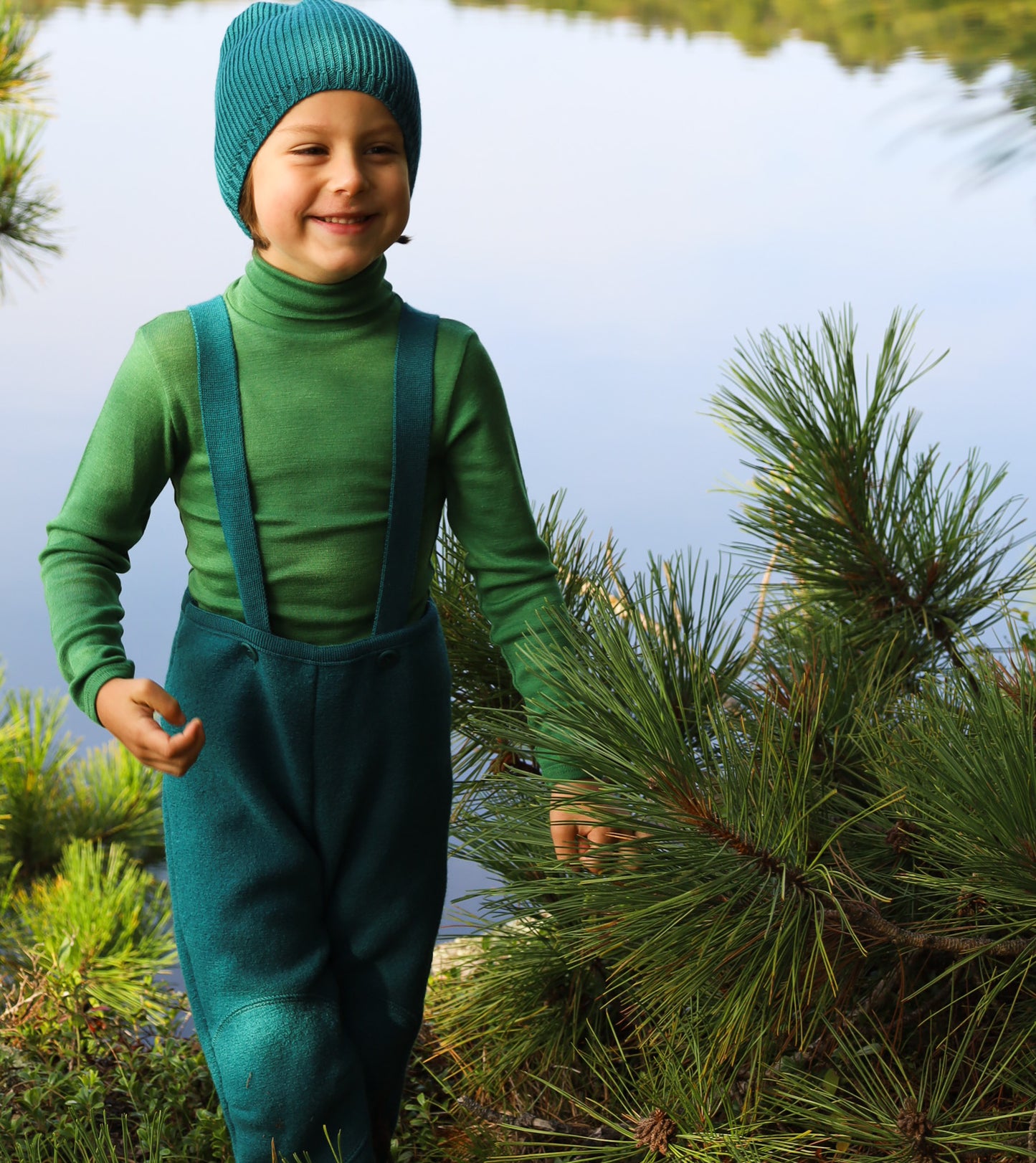 Pantalon Enfant Disana à Bretelles, Laine Bouillie