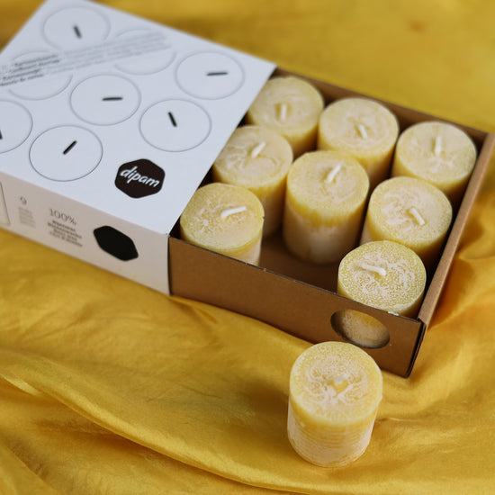 Dipam Beeswax Party Lights- Box of 9