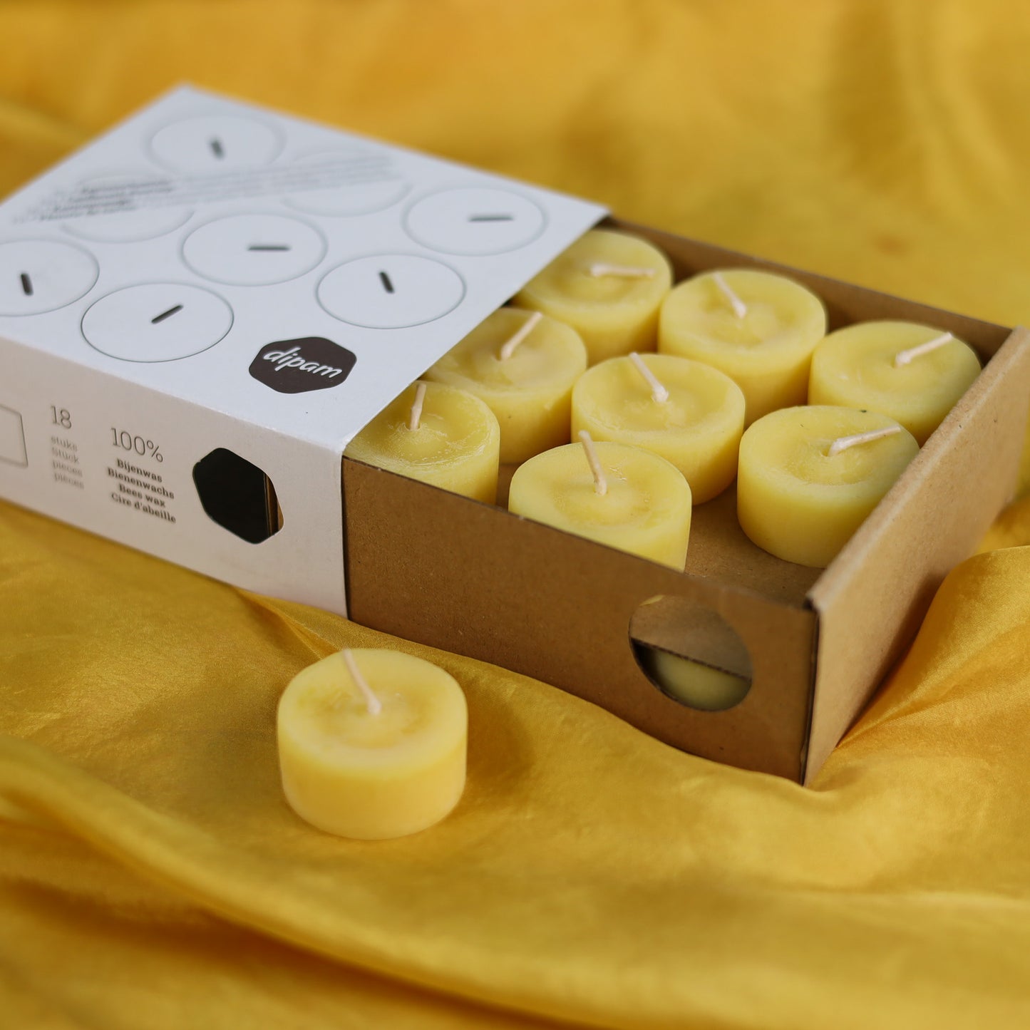 Dipam Beeswax Tealights- 18 pieces