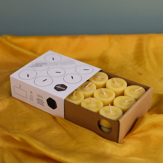 Dipam Beeswax Tealights- 18 pieces