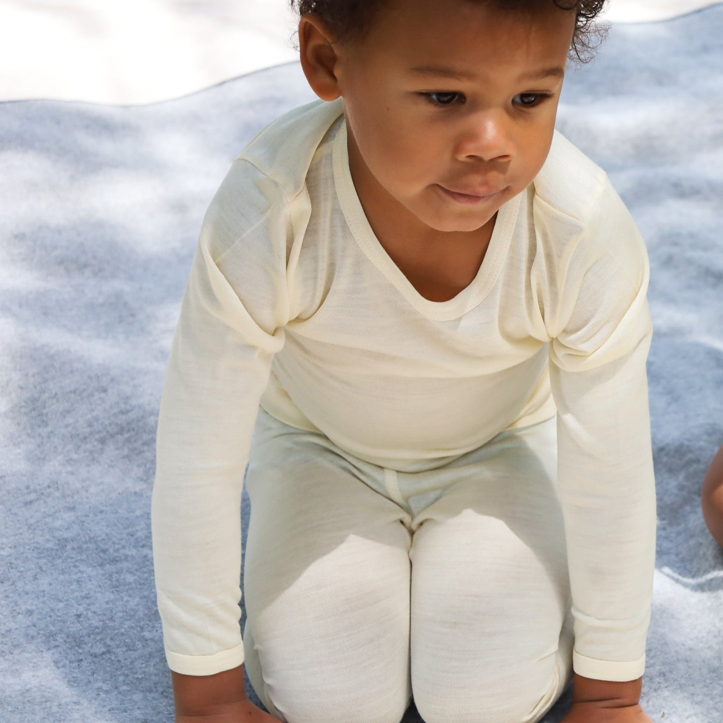Hocosa Child Legging with Cuff, Natural, Merino Wool - Natural