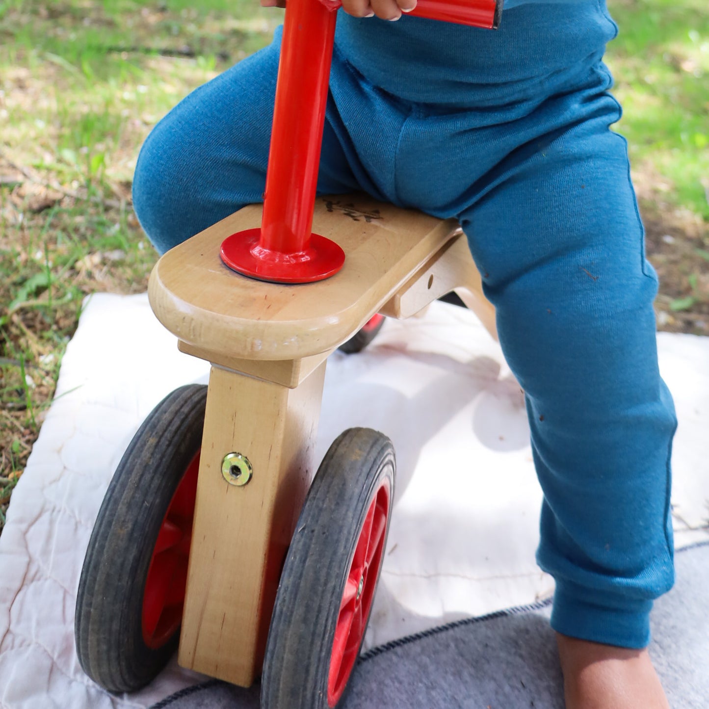 Legging Hocosa pour bébé/jeune enfant avec revers en laine/soie, bleu marine