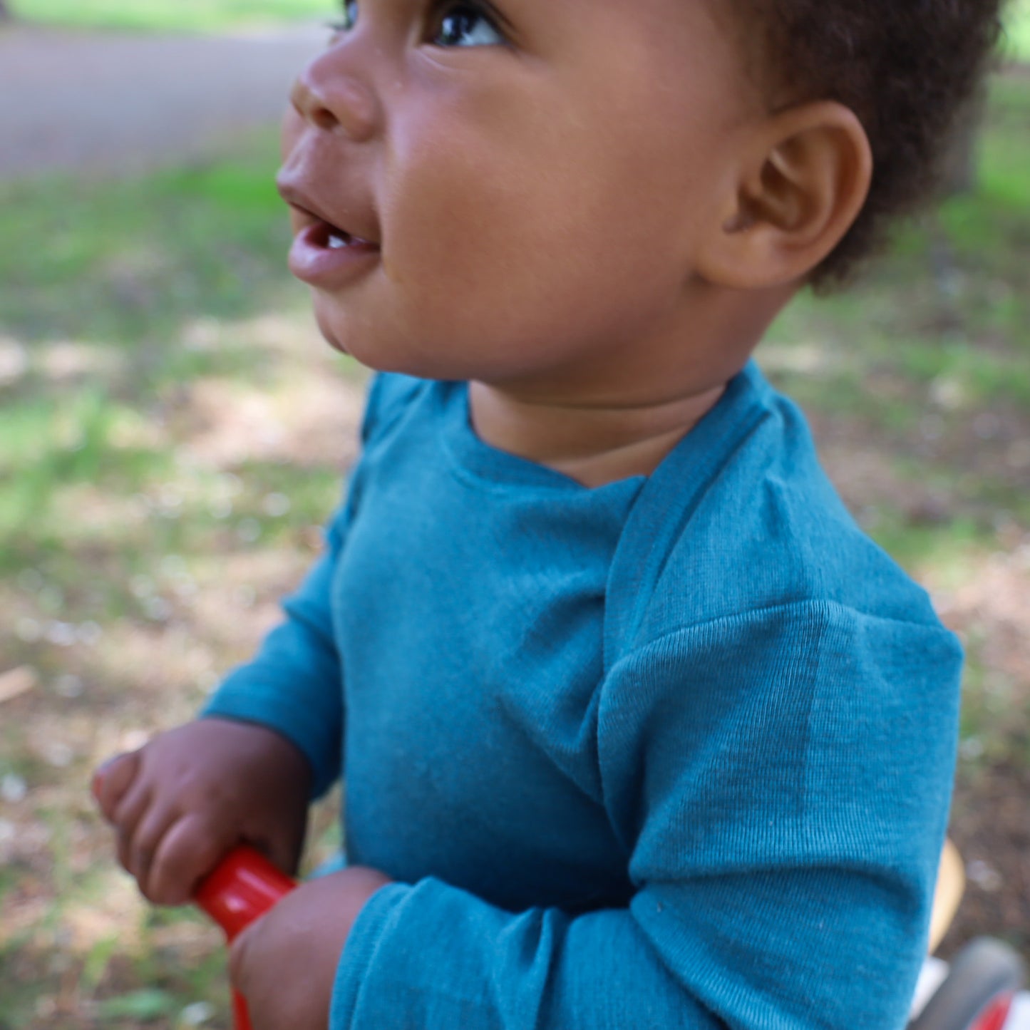Hocosa Grenouillère à manches longues pour bébé/jeune enfant, laine/soie, naturel