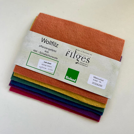 Filges Felt Bioland- 6 sheet Packs, Organic Wool Felt