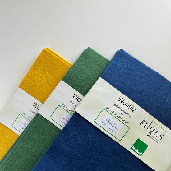 Filges Wool Felt Bioland 20 x 30cm - 5 Piece Pack, Organic Wool