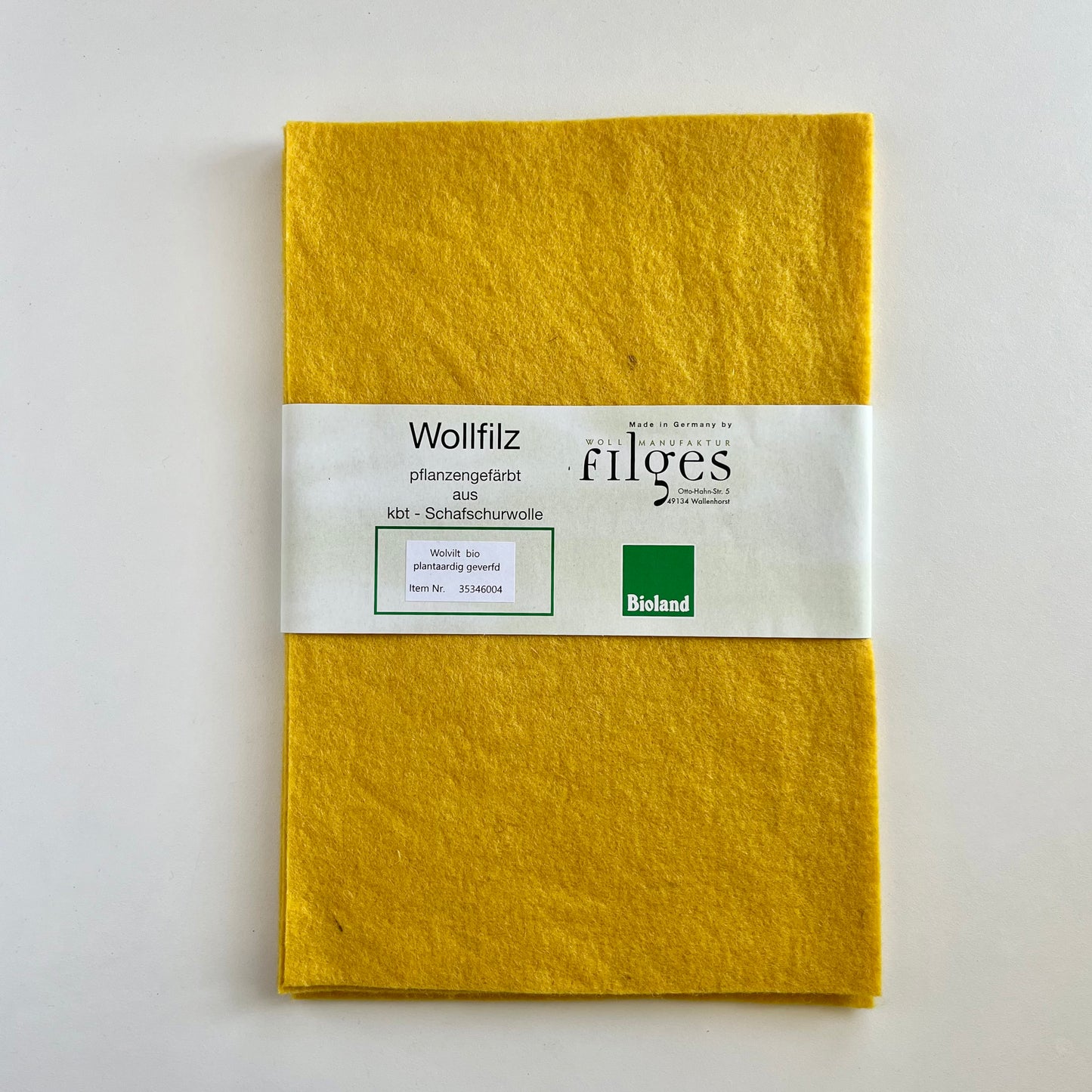 Filges Wool Felt Bioland 20 x 30cm - 5 Piece Pack, Organic Wool