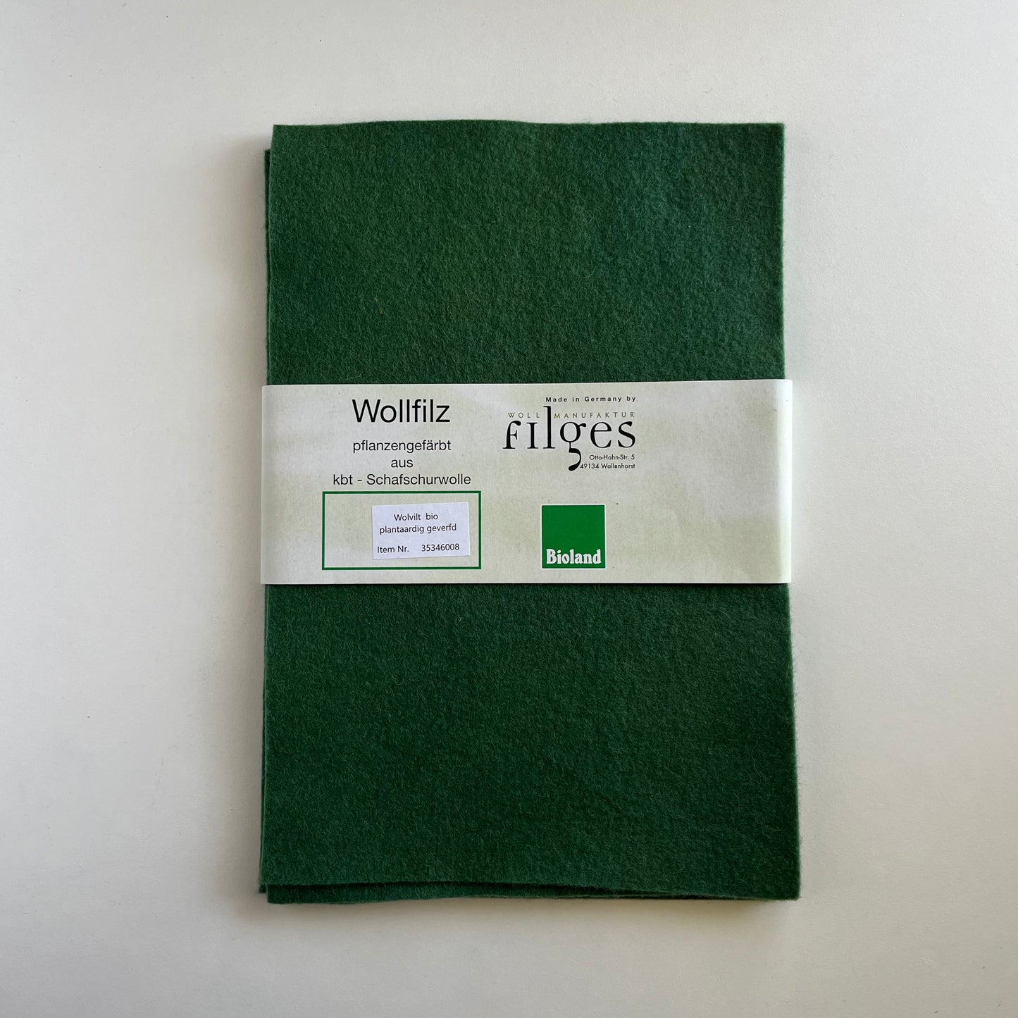 Filges Wool Felt Bioland 20 x 30cm - 5 Piece Pack, Organic Wool