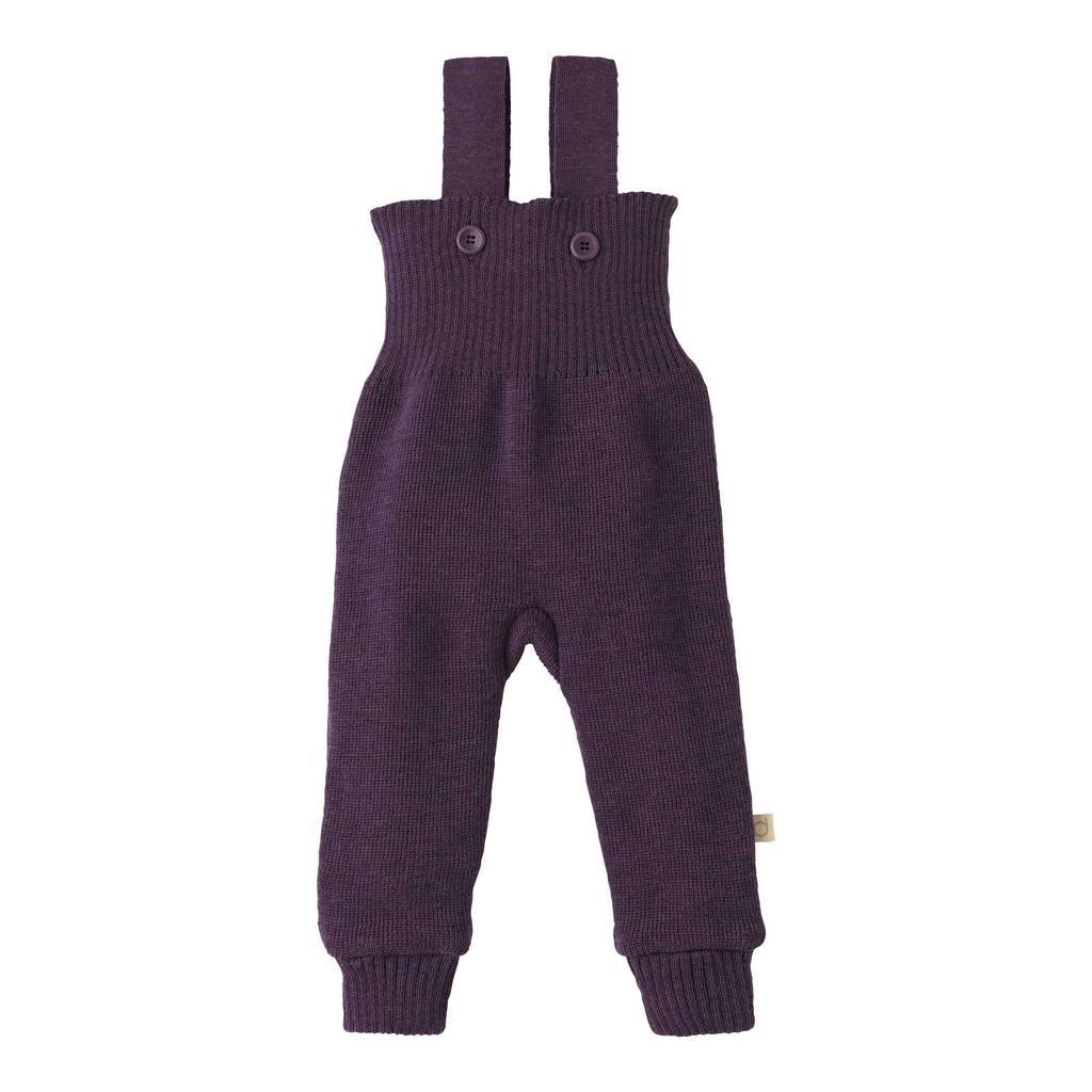 Pantalon bébé/jeune enfant Disana avec bretelles, en laine mérinos tricotée