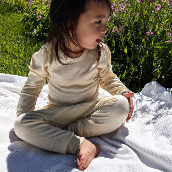 Hocosa Child Legging with Cuff, Silk, Natural