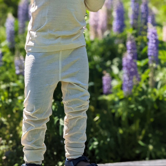 Hocosa Child Legging with Cuff, Silk, Natural