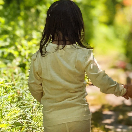 Hocosa Chemise à Manches Longues Enfant, Soie, Naturel