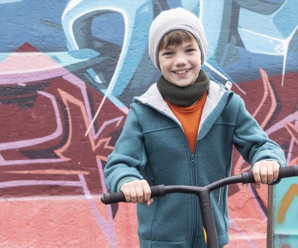 Veste en laine bouillie pour tout-petits/enfants Disana avec fermeture éclair : PRÉCOMMANDE