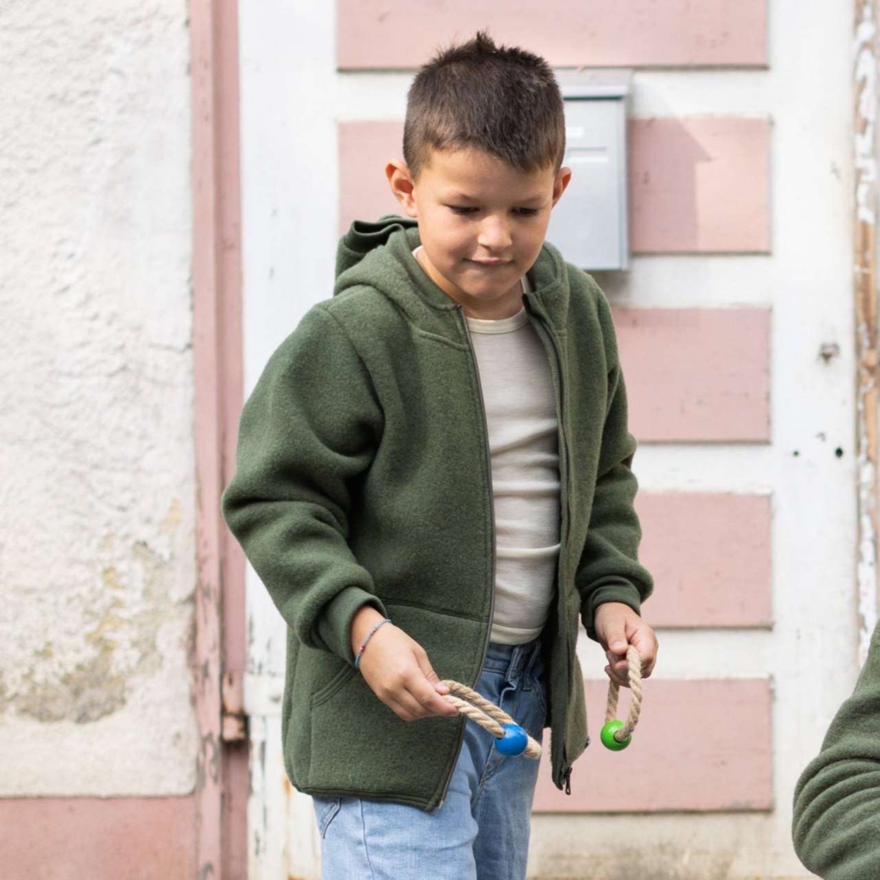 Engel Child Hooded Jacket, Wool Fleece: PRE-ORDER