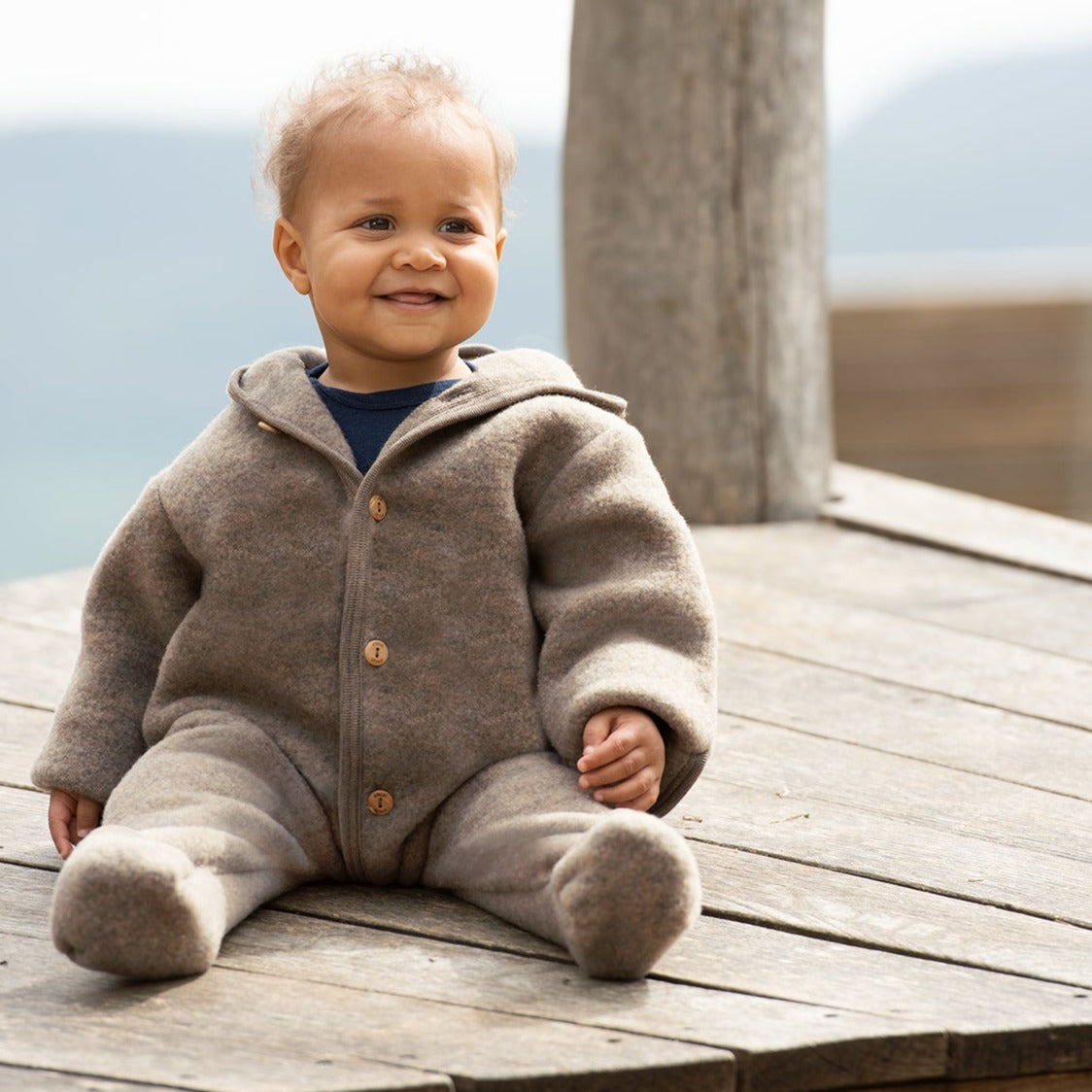 Engel Wool Fleece Baby Pants Reed Melange - Merino Wool Clothes for Babies  - Ava's Appletree