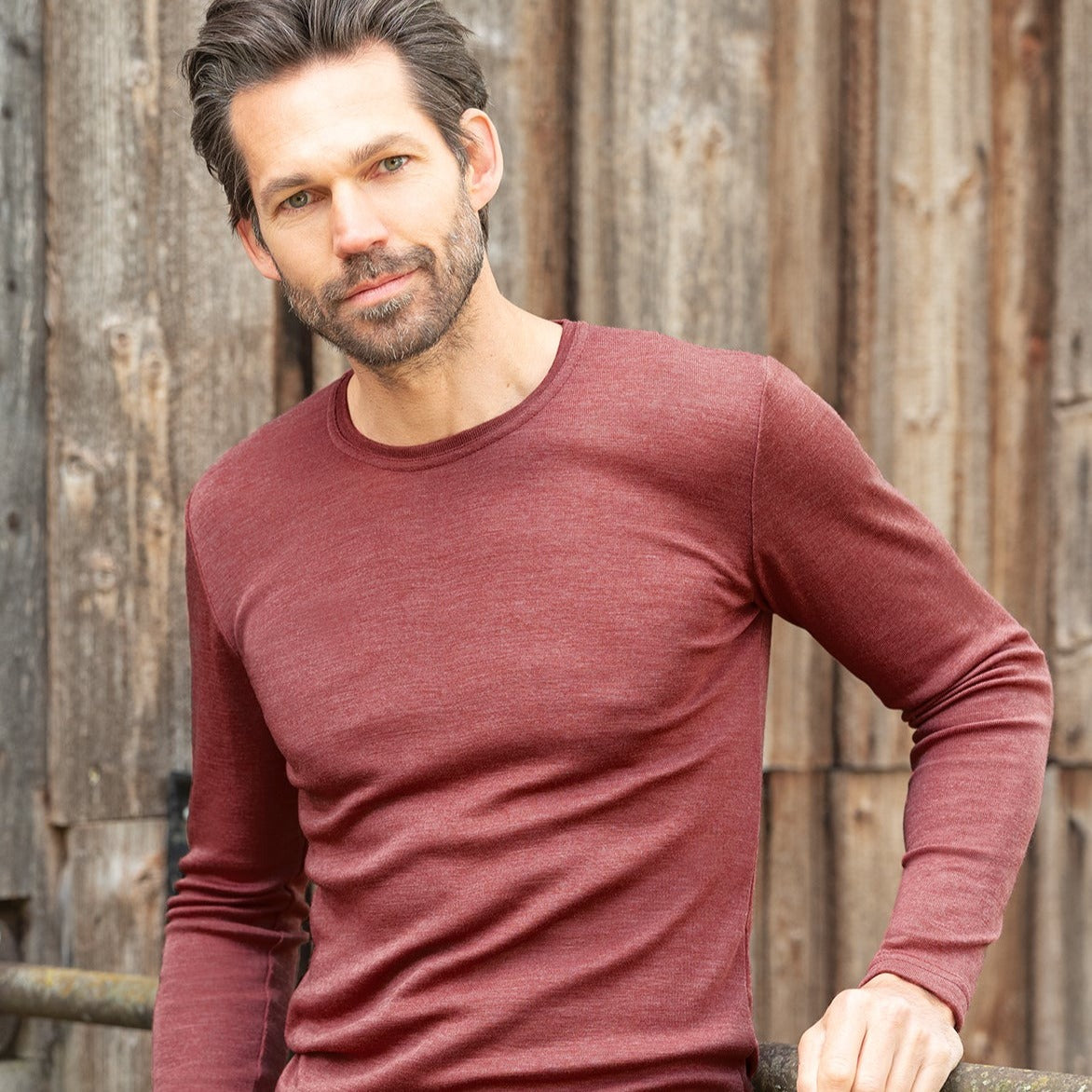 Engel Men's Long Sleeve Shirt, Wool/Silk: PRE-ORDER