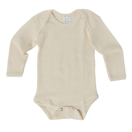 Hocosa Bébé/Toddler Onesie Manches Longues, Laine/Soie