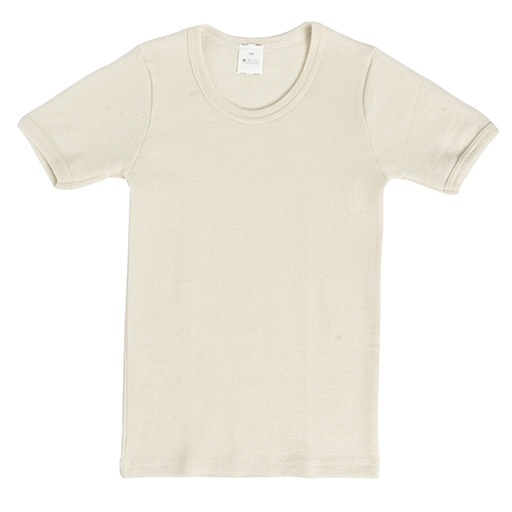 Chemise à manches courtes enfant Hocosa, laine, uni
