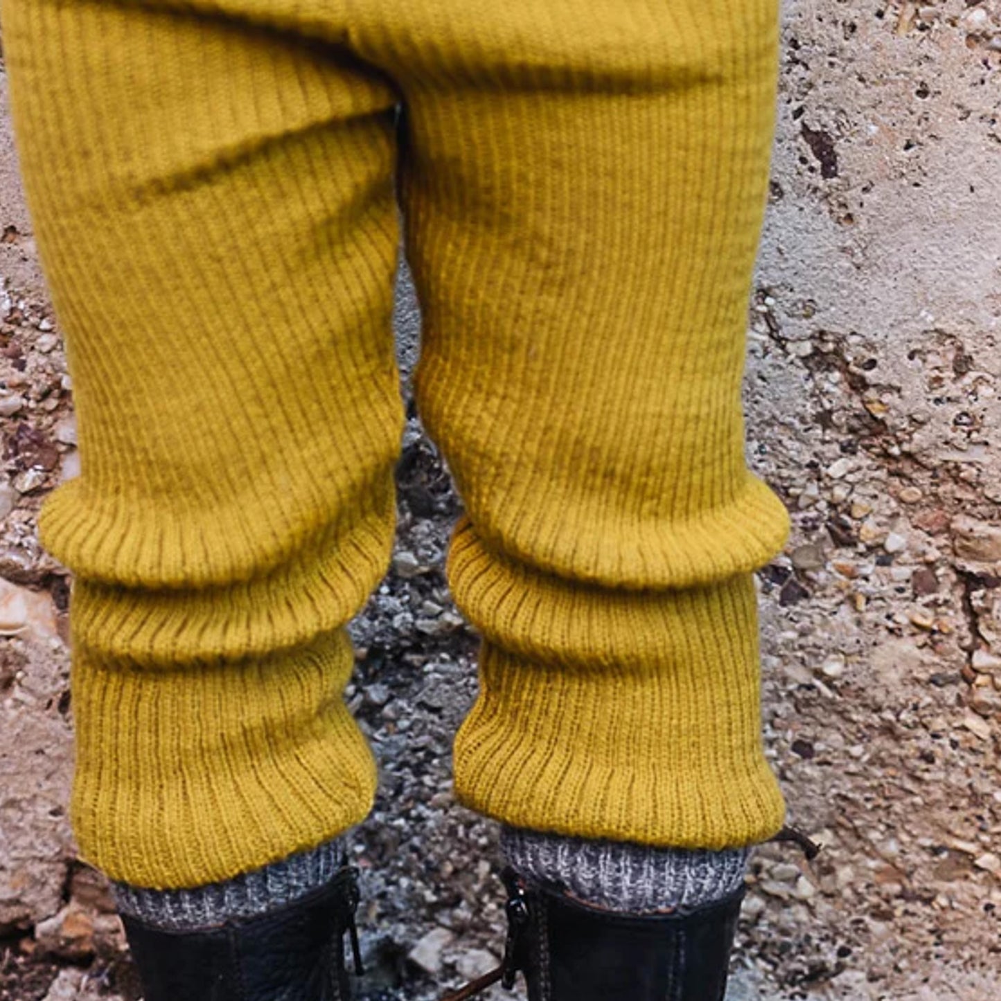 Disana Toddler Legging, Wool Knit - Classic, Curry
