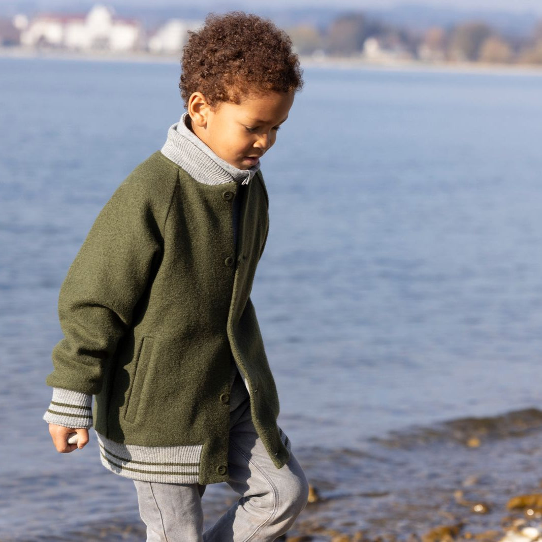 Disana Toddler/Child Varsity Jacket, Boiled Merino Wool: PRE-ORDER