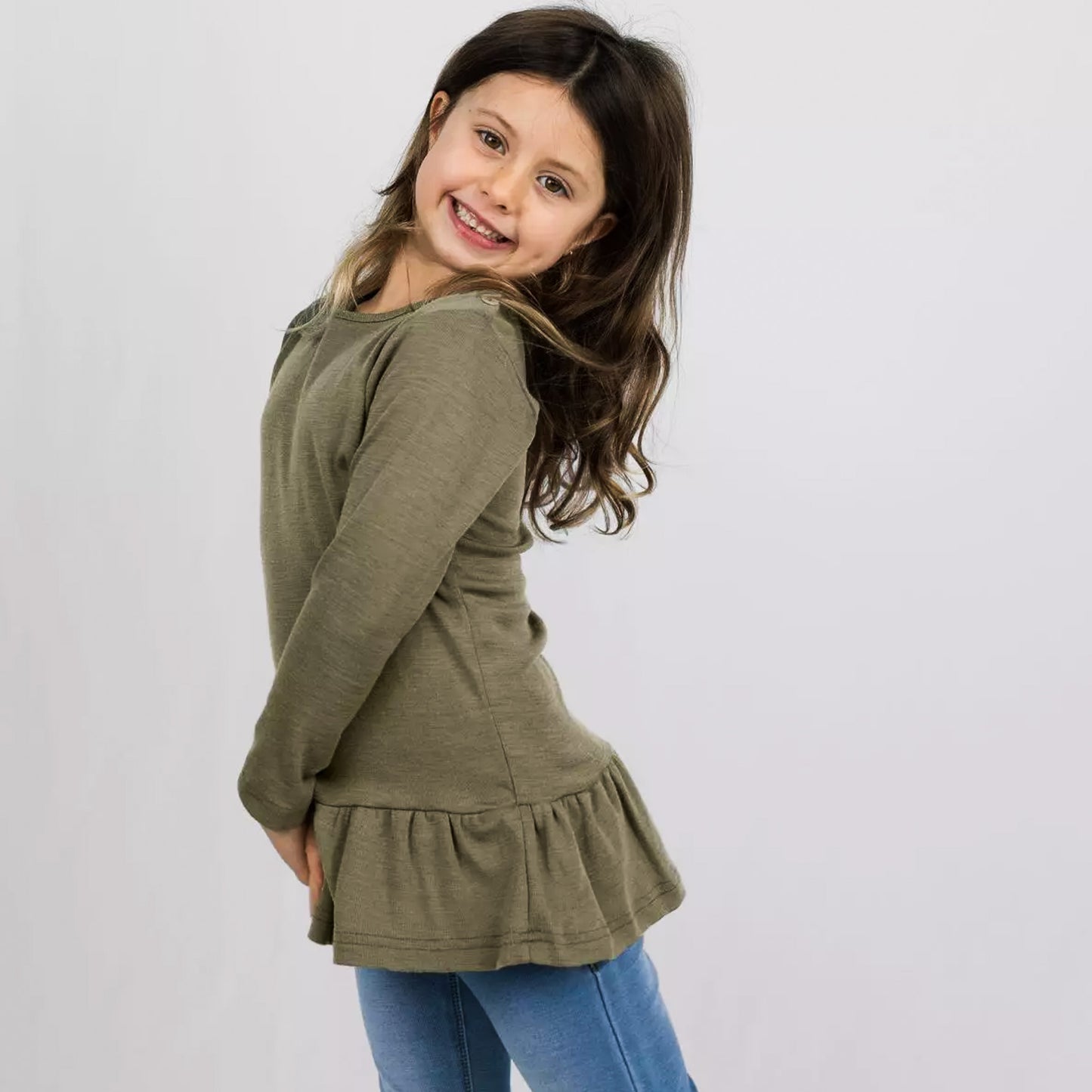 Engel Baby Long-Sleeve Tunic Shirt, Wool/Silk