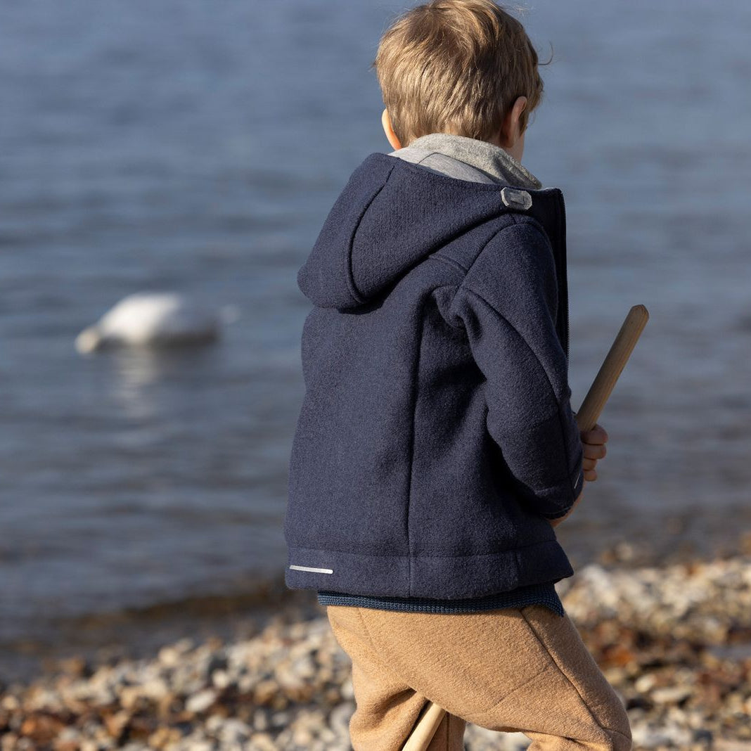 Veste en laine bouillie pour tout-petits/enfants Disana avec fermeture éclair : PRÉCOMMANDE
