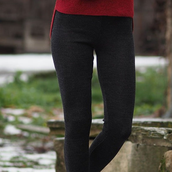Plus Size Ribbed Knit High Waist Leggings - Heather