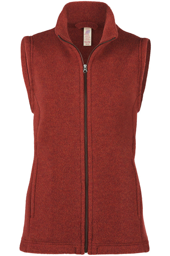 Ladies jacket merino fleece, Brown red