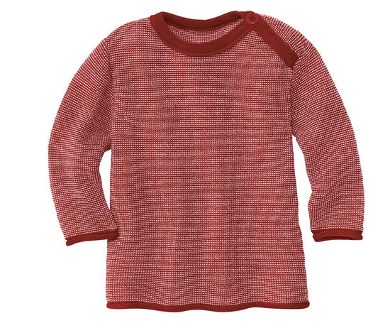 Disana Baby/Toddler Melange Sweater with button, Knitted Wool