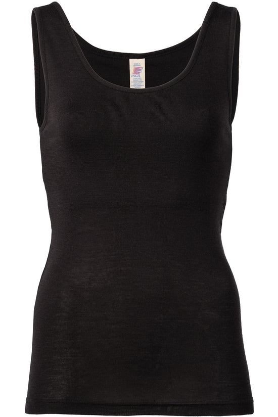 Active Ribbed Tank Top with Shelf Bra in Black –