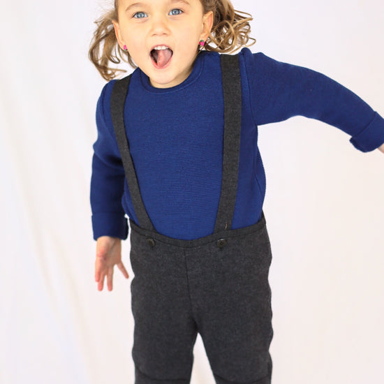 Load image into Gallery viewer, Disana Child Trousers with Straps, Boiled Wool
