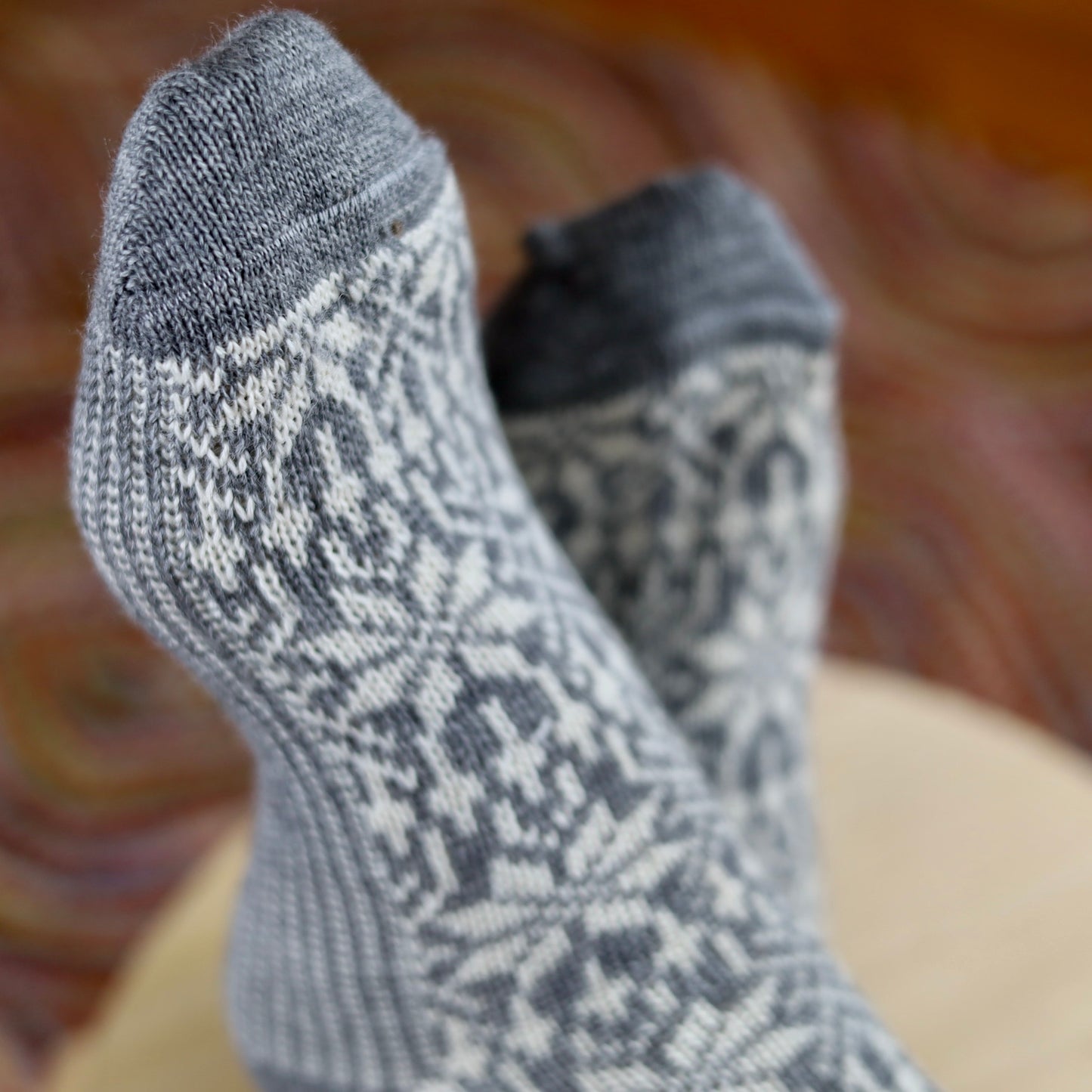 Hirsch Natur Unisex Norwegian Star Sock with Reinforced Sole, Merino Wool