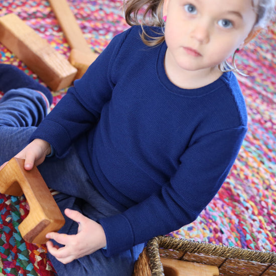 Disana Toddler Sweater, Left Knit, Wool Knit