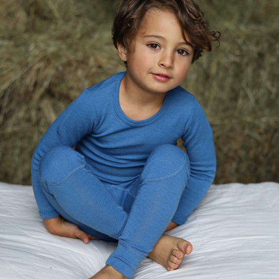 Load image into Gallery viewer, Hocosa Child Legging with Cuff, Merino Wool, with Knee Patches

