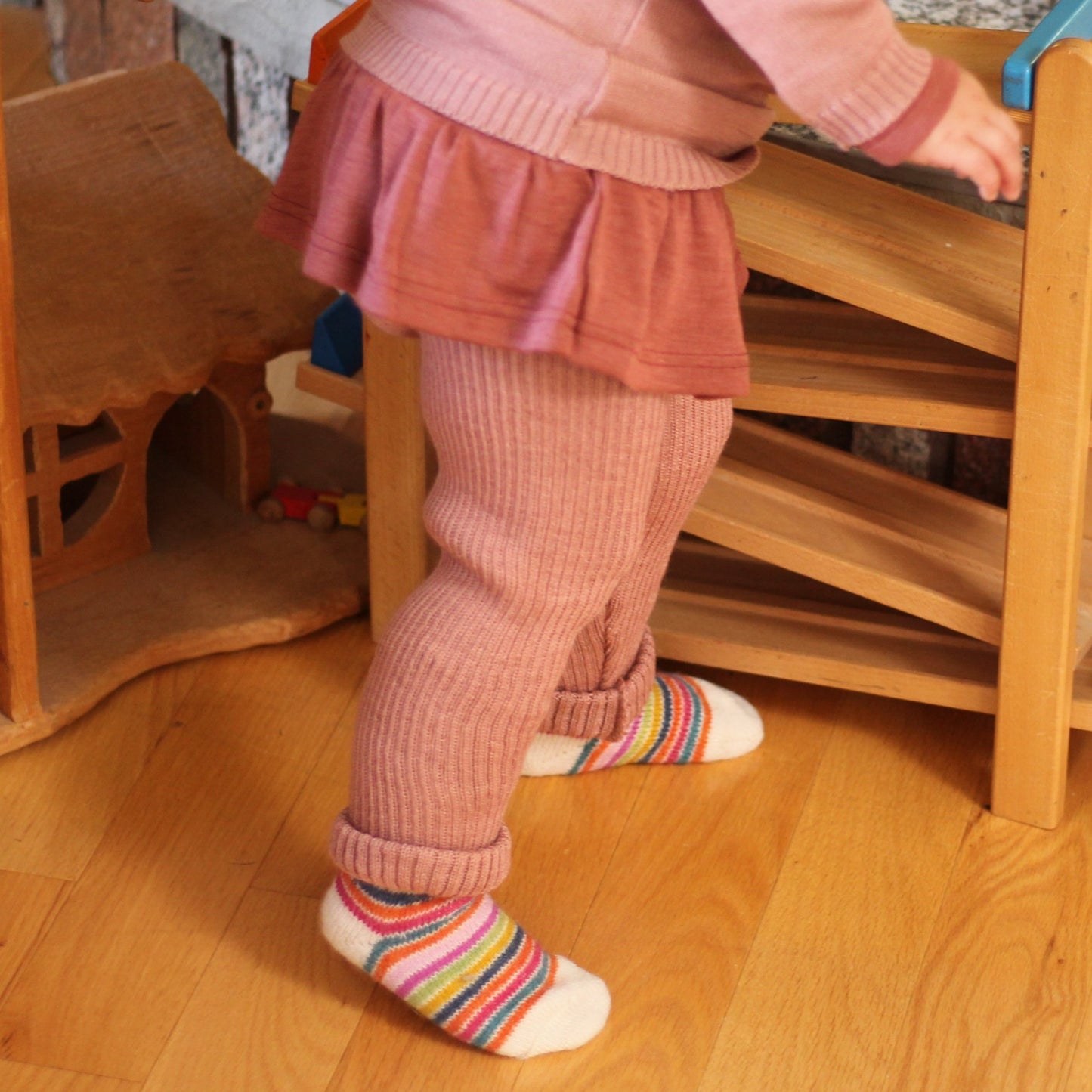 Hirsch Natur Child Sock - Rainbow Stripe – Warmth and Weather