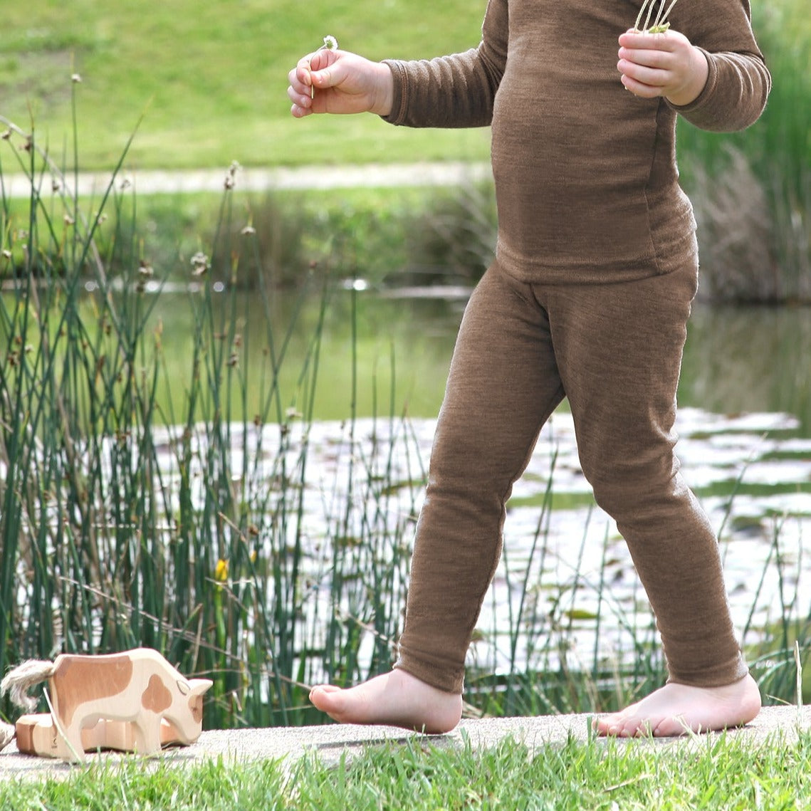 Merino Knit Thermal Leggings | Baby Wool Pajamas - Nui Organics - Nui  Organics