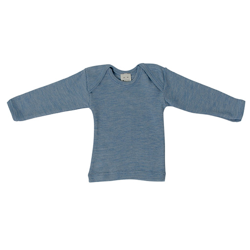 Load image into Gallery viewer, Hocosa Baby/Toddler Shirt, Long Sleeve Wool/Silk, Blue Jean
