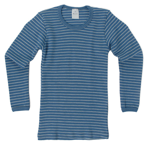 Hocosa Toddler/Child Long Sleeve Shirt, Merino Wool, Striped