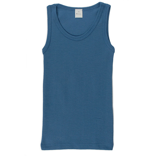 sleeveless shirt merino wool ocean blue - warmth and weather
