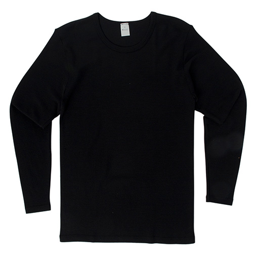 Organic Merino Wool-Silk Long-Underwear Shirt, Turtleneck, Natural