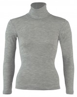 Long-Sleeved Turtleneck shirt in Wool and Silk flat fabric 3478